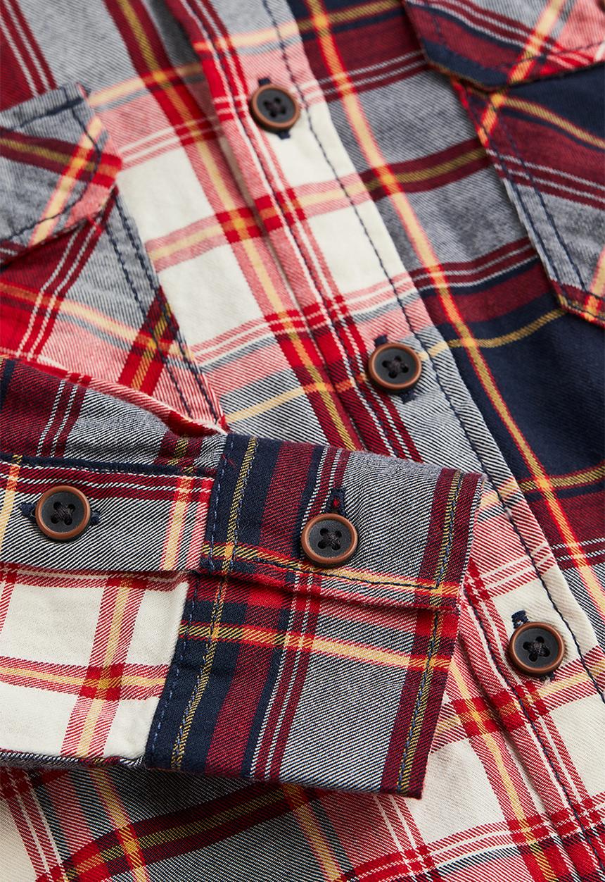 H&M - Twill shirt - red/checked