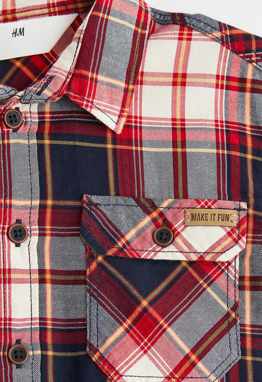H&M - Twill shirt - red/checked