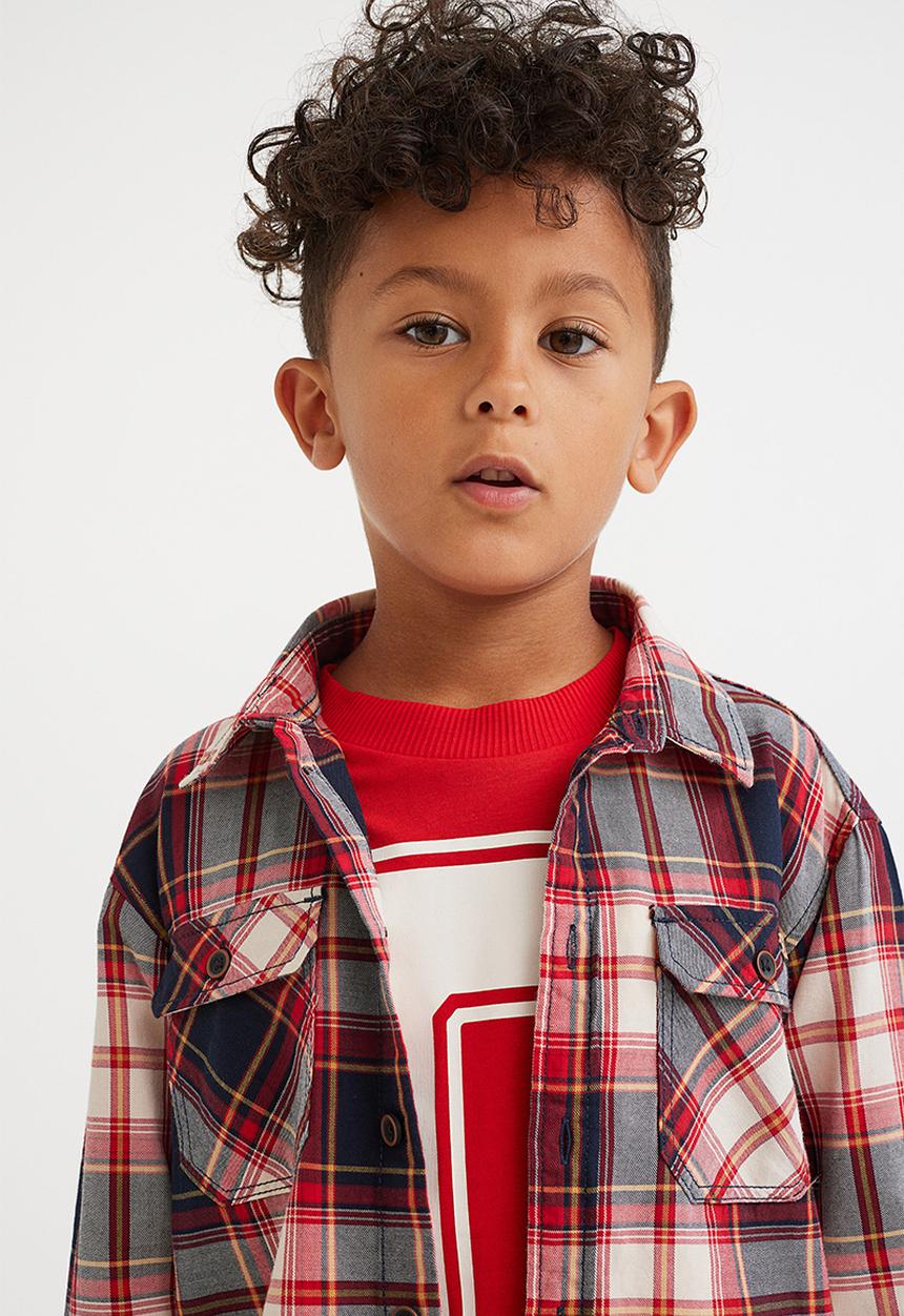 H&M - Twill shirt - red/checked