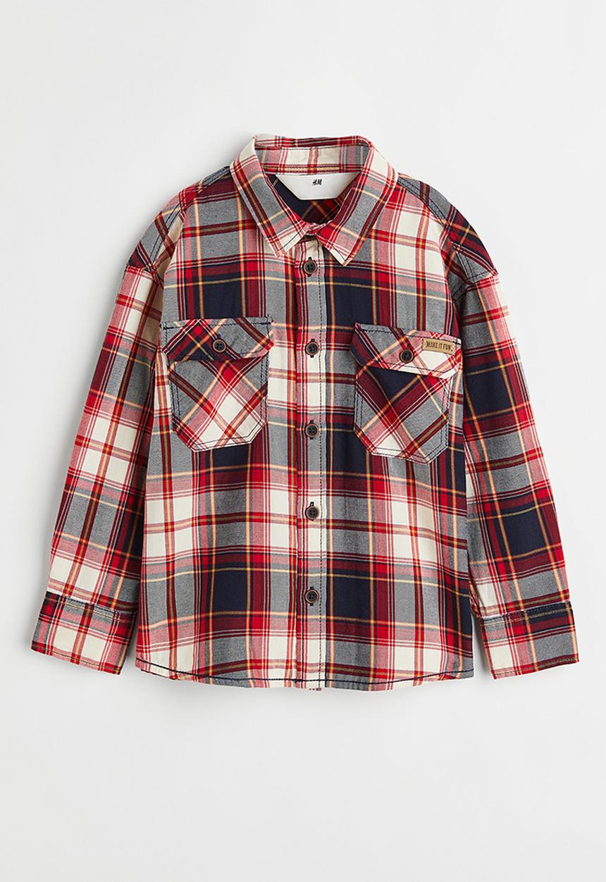 H&M - Twill shirt - red/checked