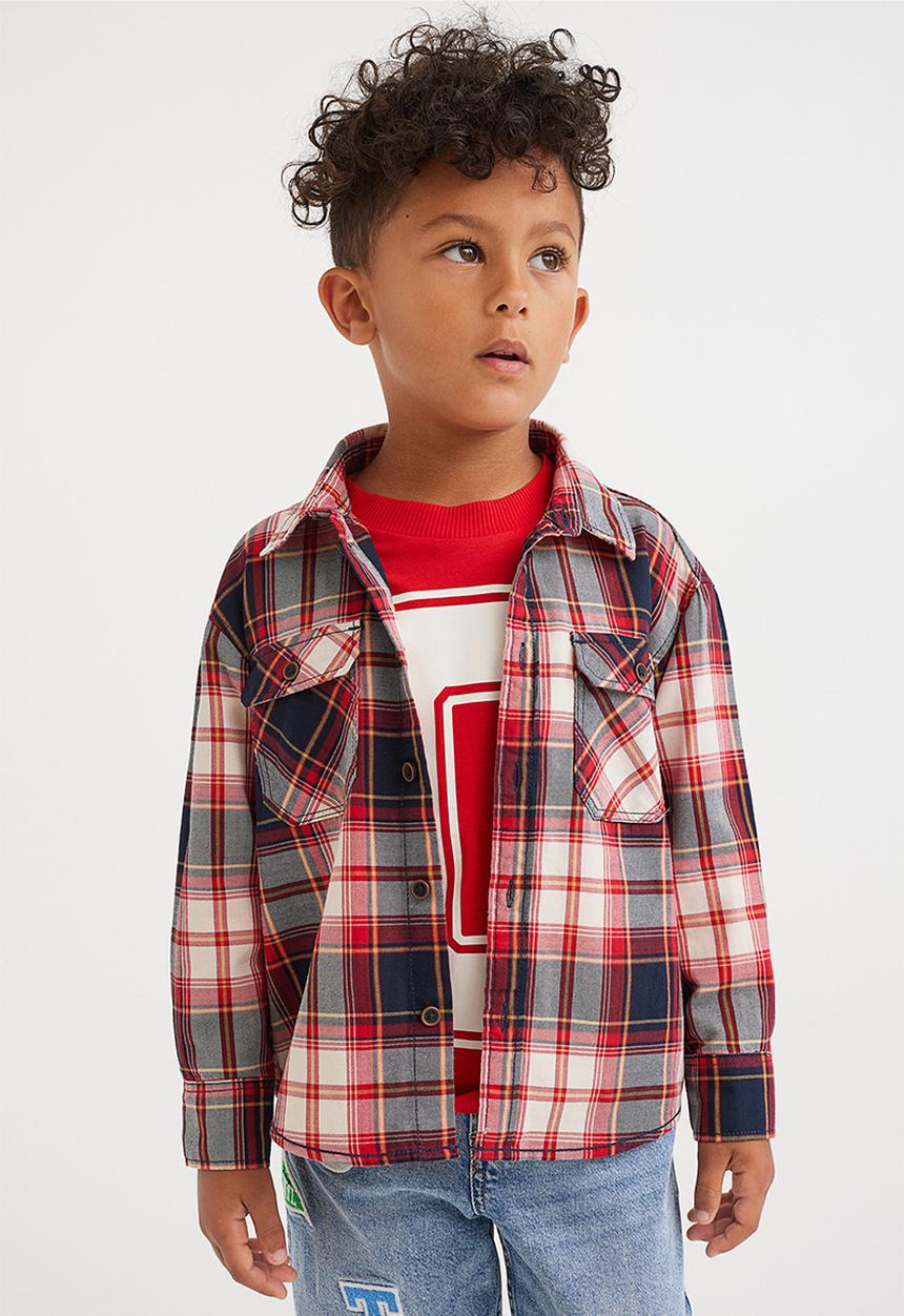 H&M - Twill shirt - red/checked