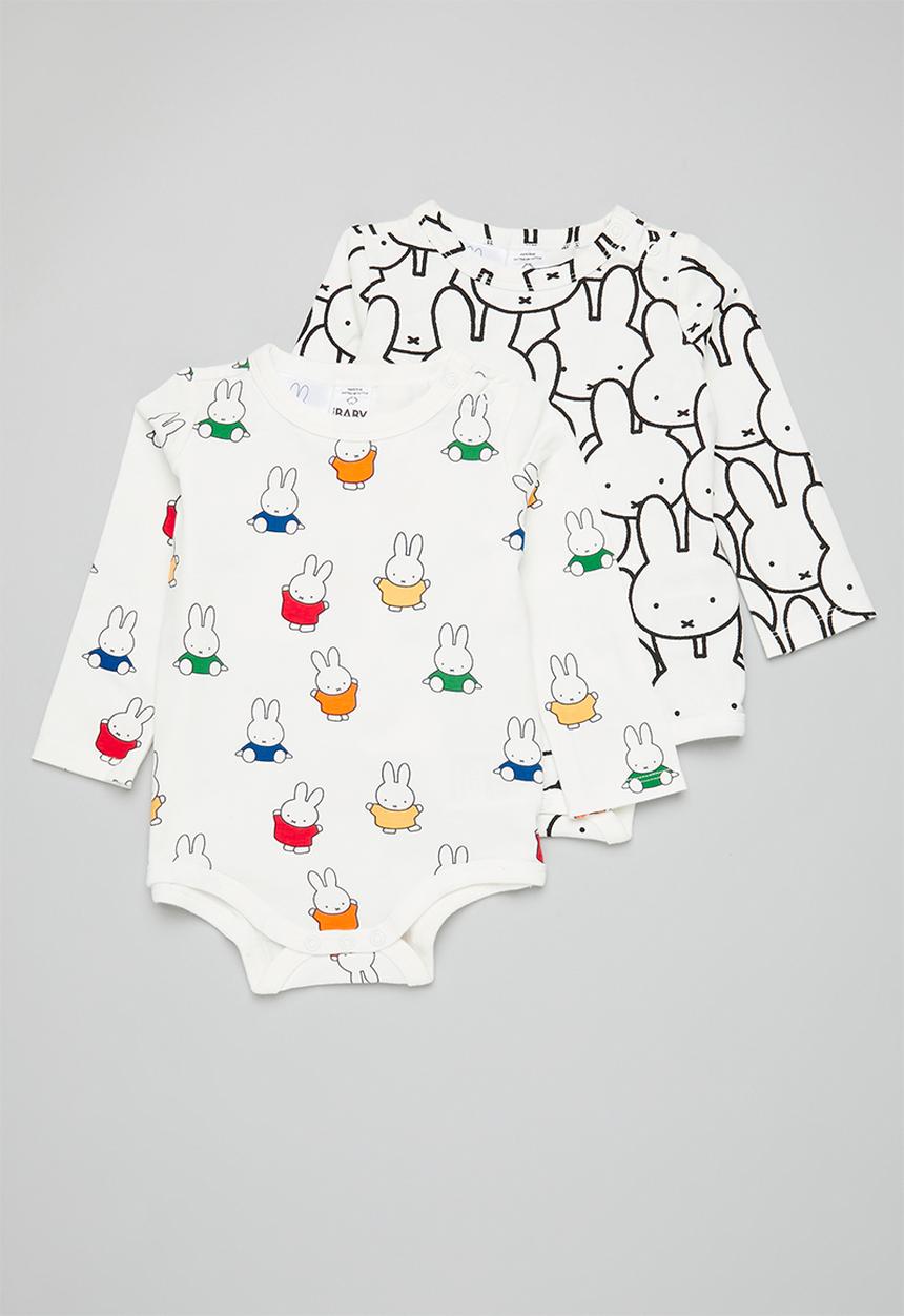 Cotton On - 2 pack bubbysuit - lcn mif vanilla miffy stretching/mono miffy