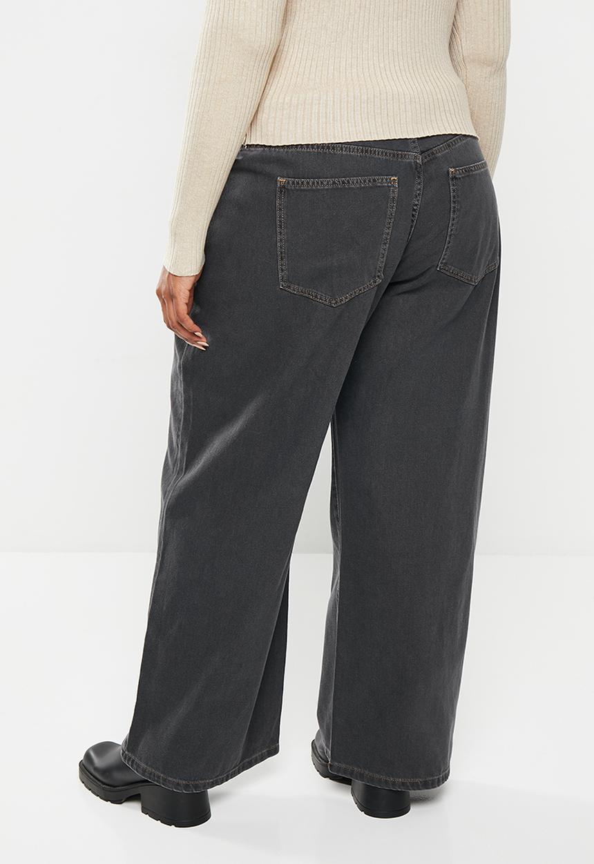 Cotton On - Plus relaxed wide leg jean - black ink
