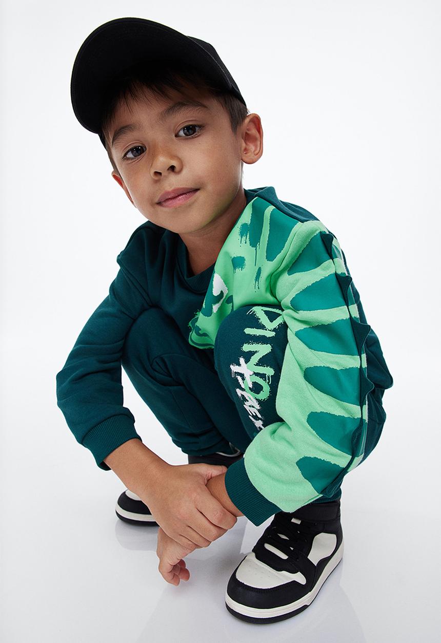 H&M - 2-Piece printed set - dark green/t-rex