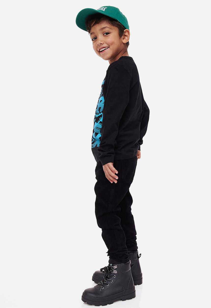 H&M - Cotton jersey top - black/dinosaur