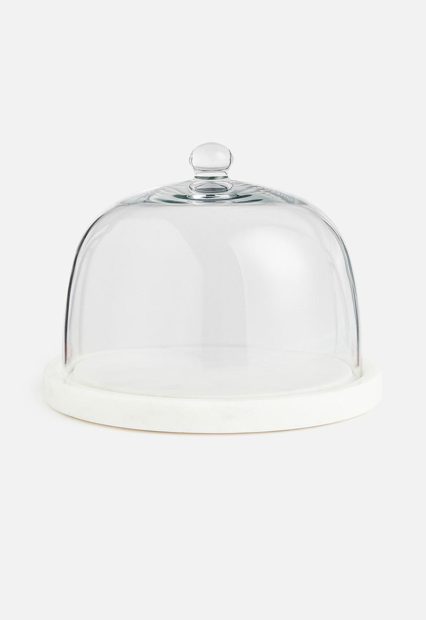 H&M - Glass dome with a marble base - white