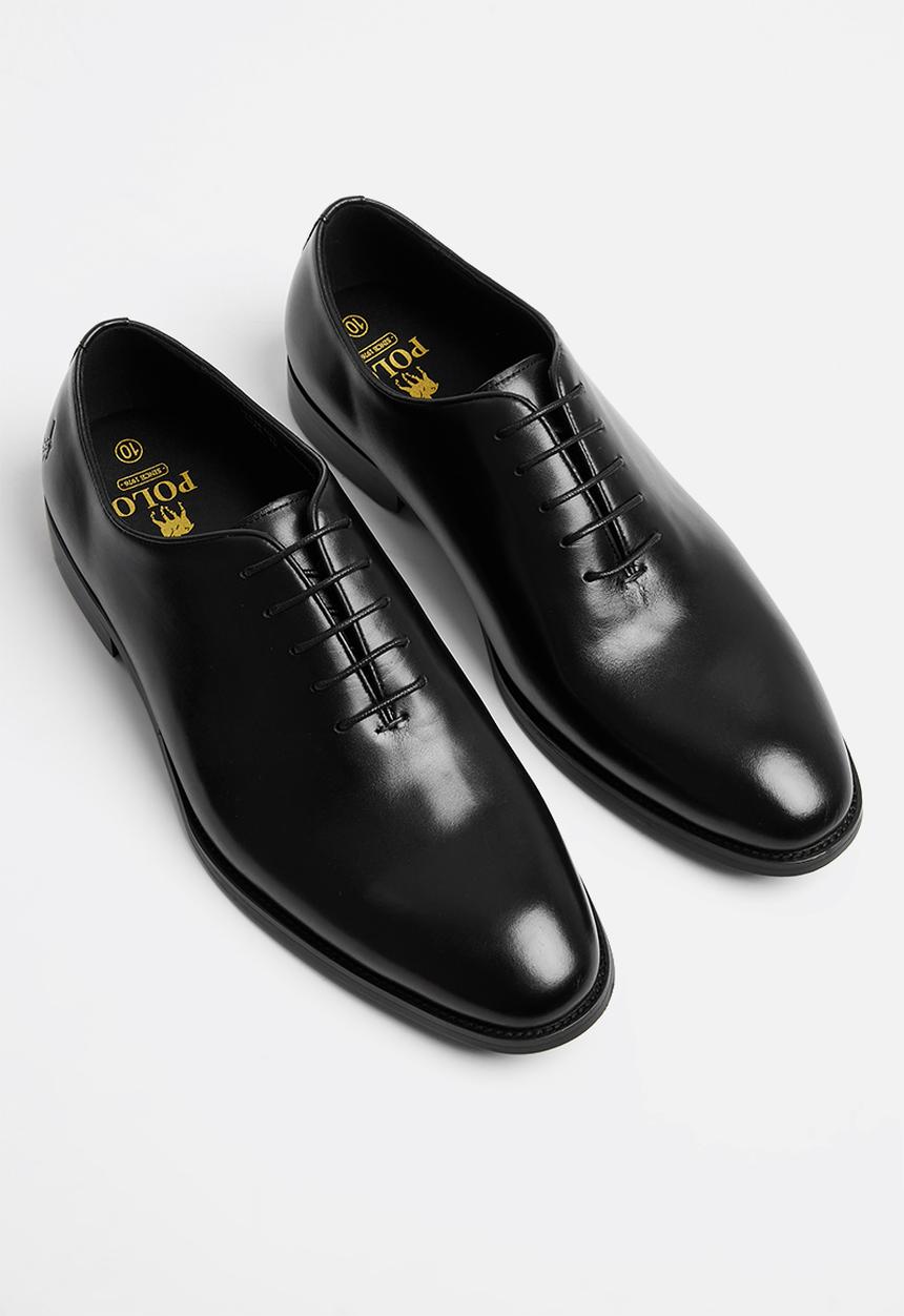 POLO - Oxford leather lace up  - black
