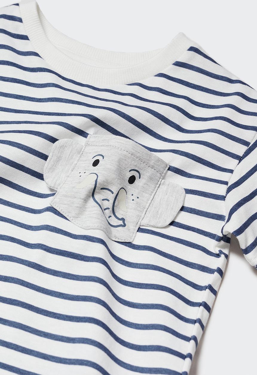 MANGO - T-shirt pocket - natural