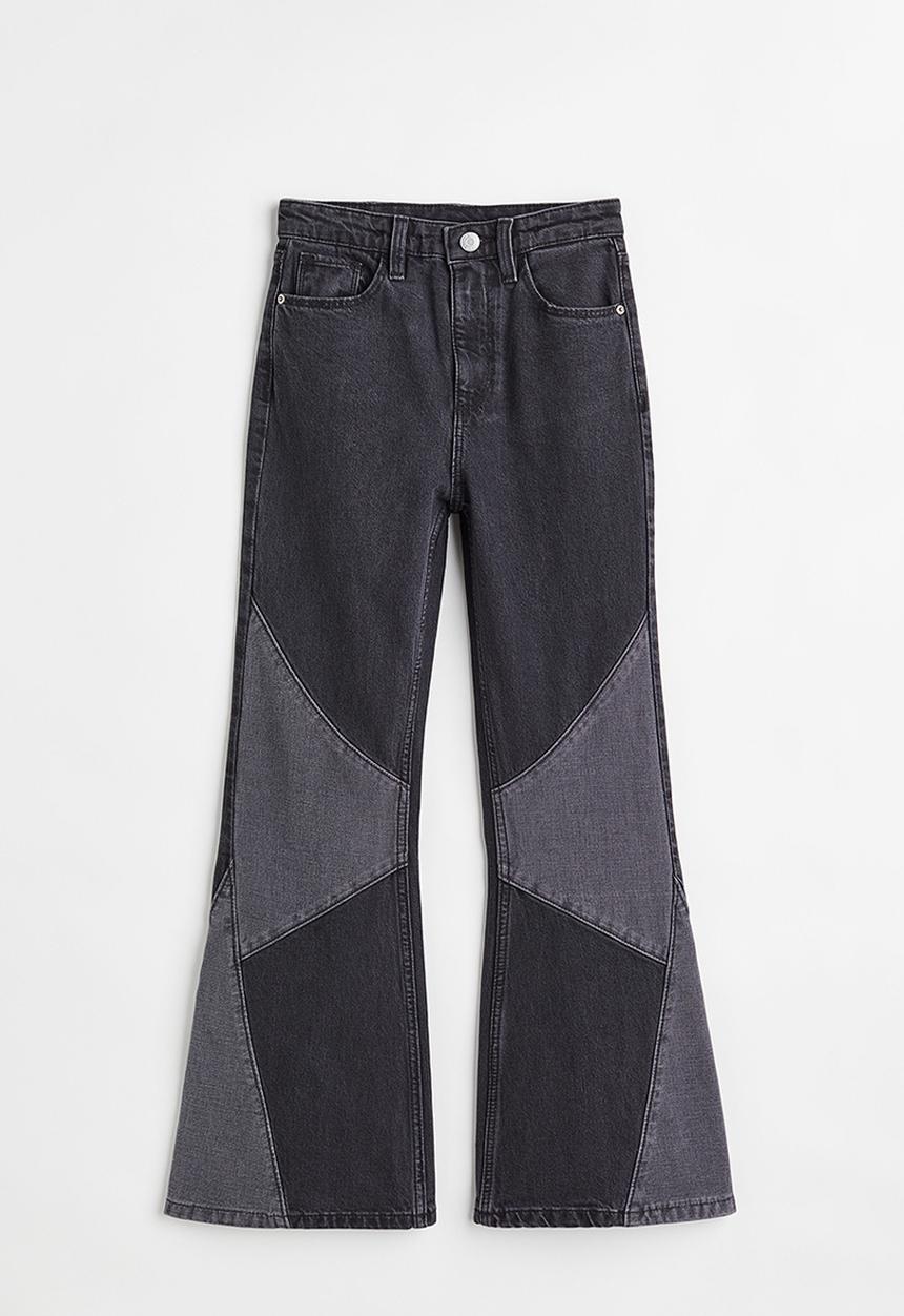 H&M - Flared leg high jeans - black/block-coloured