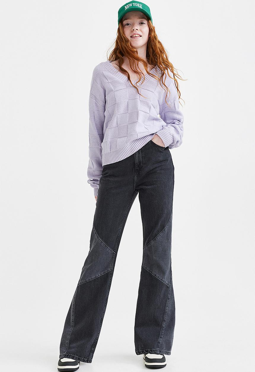 H&M - Flared leg high jeans - black/block-coloured