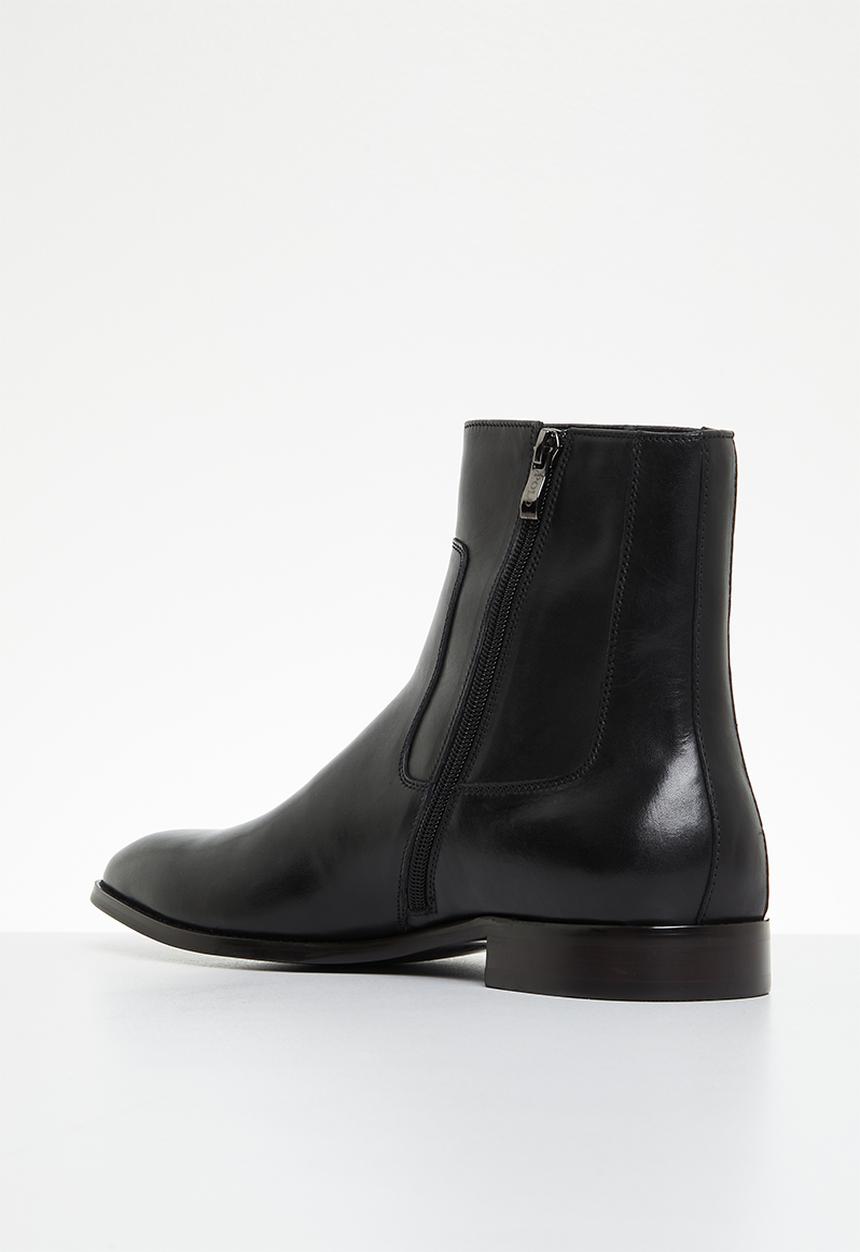 POLO - High rise chelsea leather boot  - black