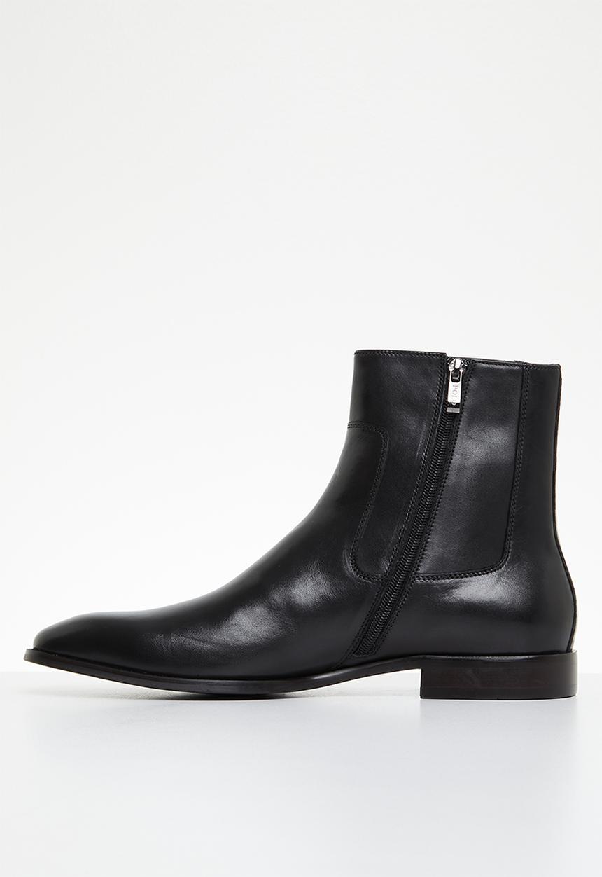 POLO - High rise chelsea leather boot  - black