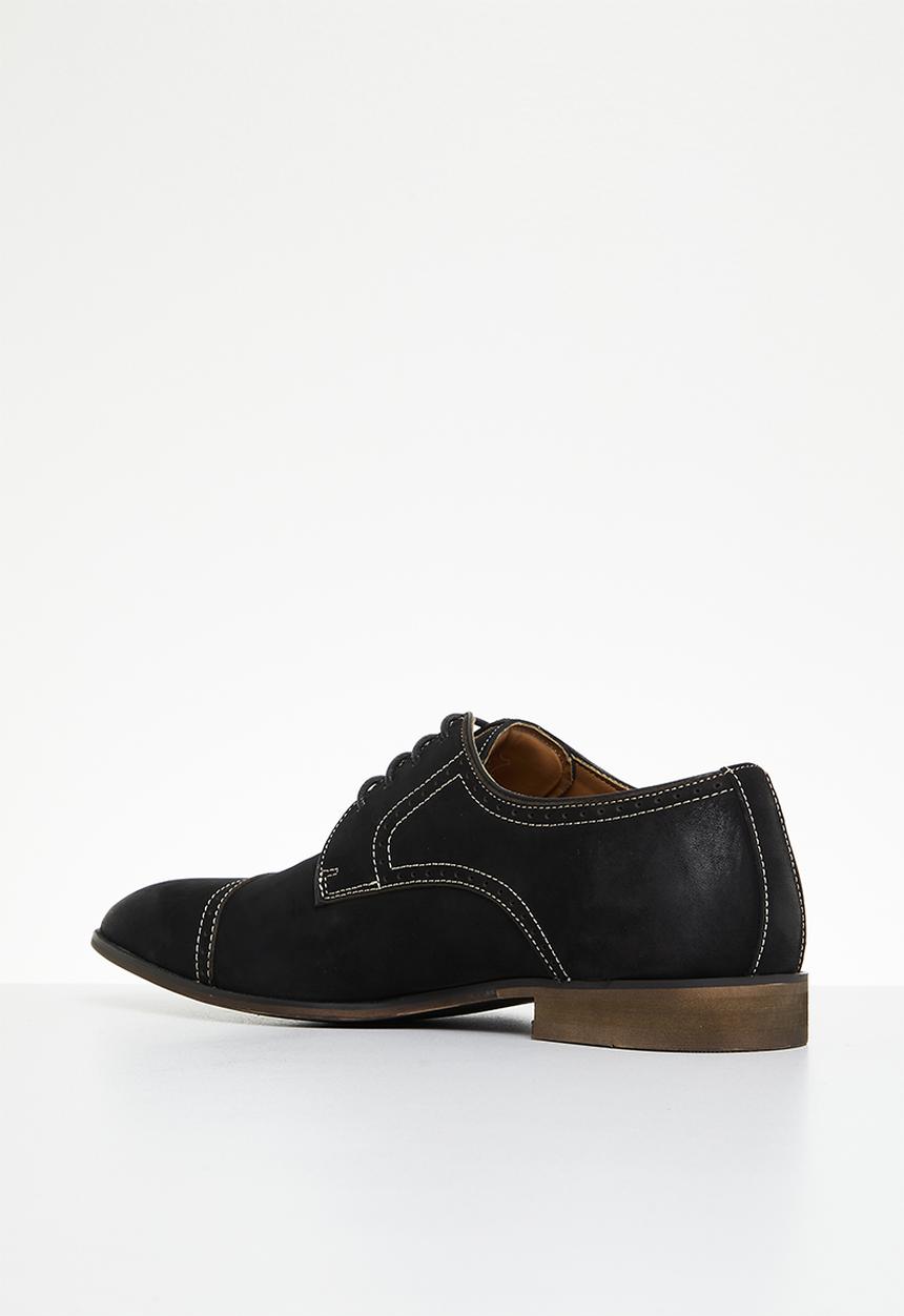 POLO - Brogue toe cap gibson leather lace up - black