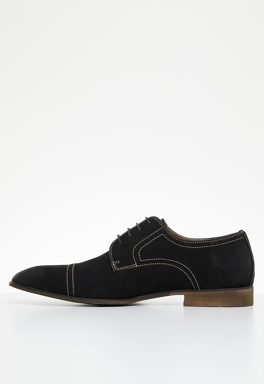 POLO - Brogue toe cap gibson leather lace up - black