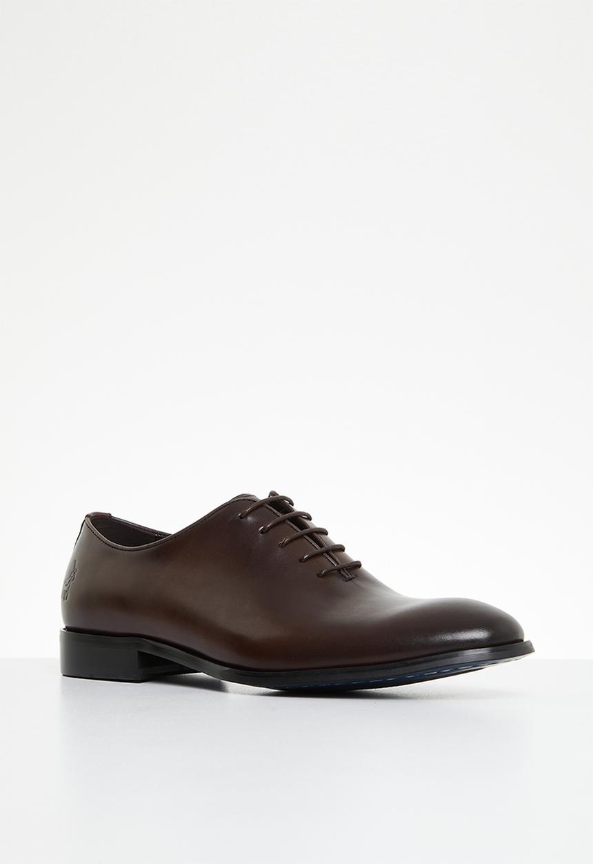 POLO - Oxford leather lace up - cognac