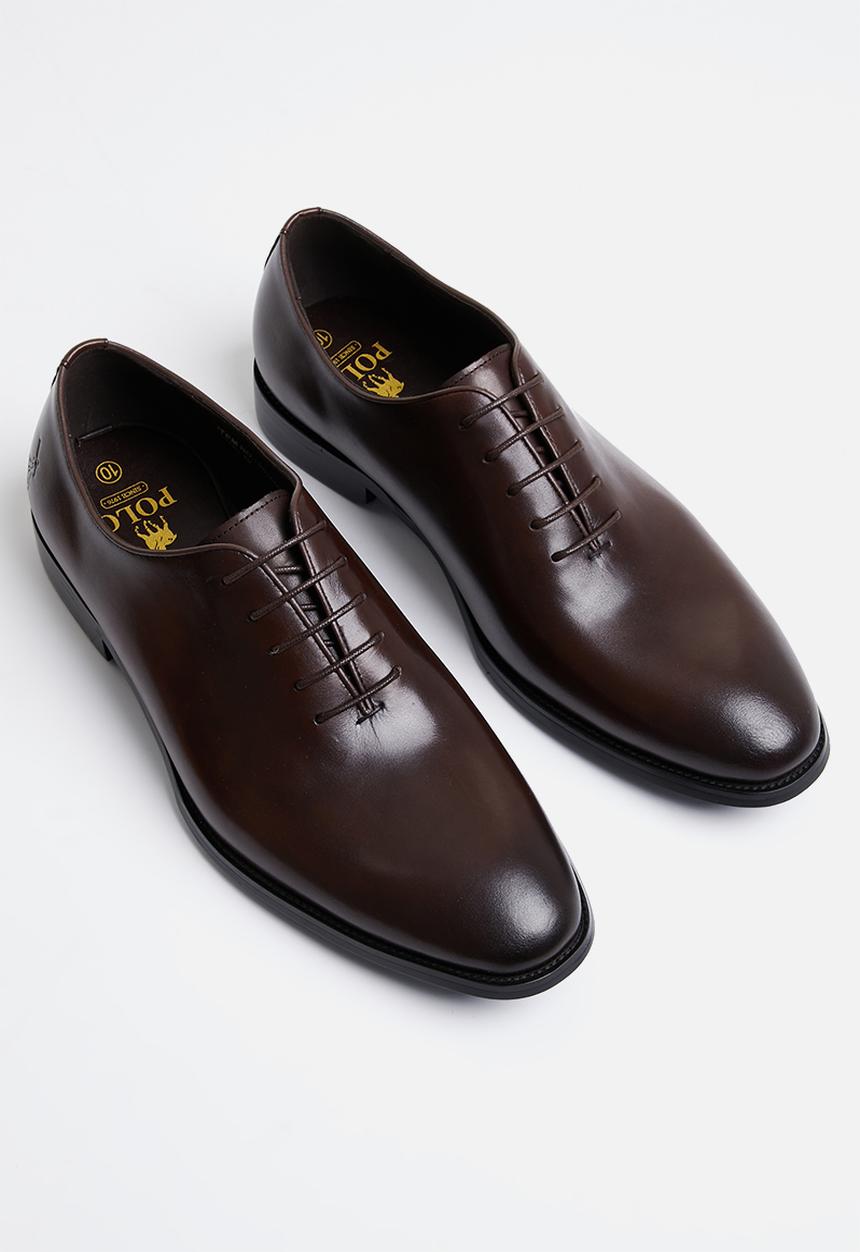 POLO - Oxford leather lace up - cognac