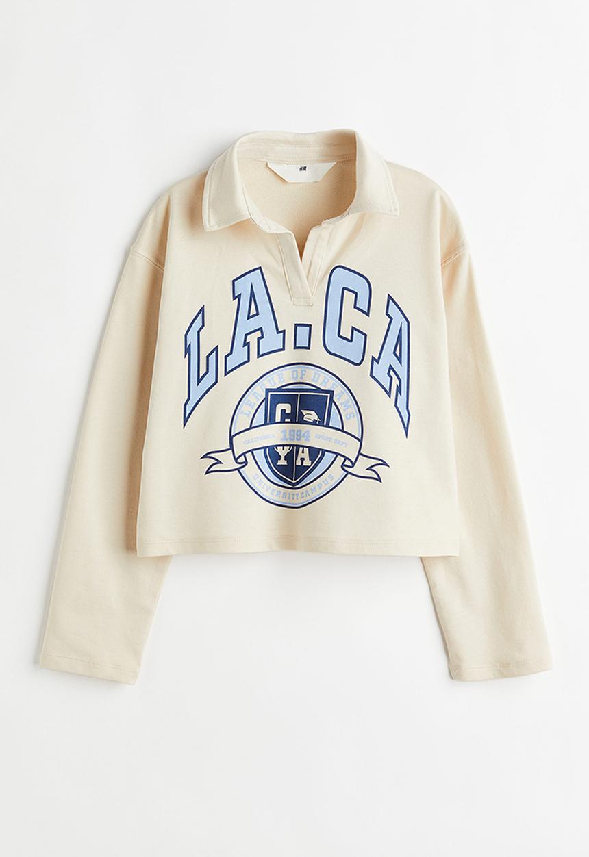 H&M - Cotton rugby shirt - light beige