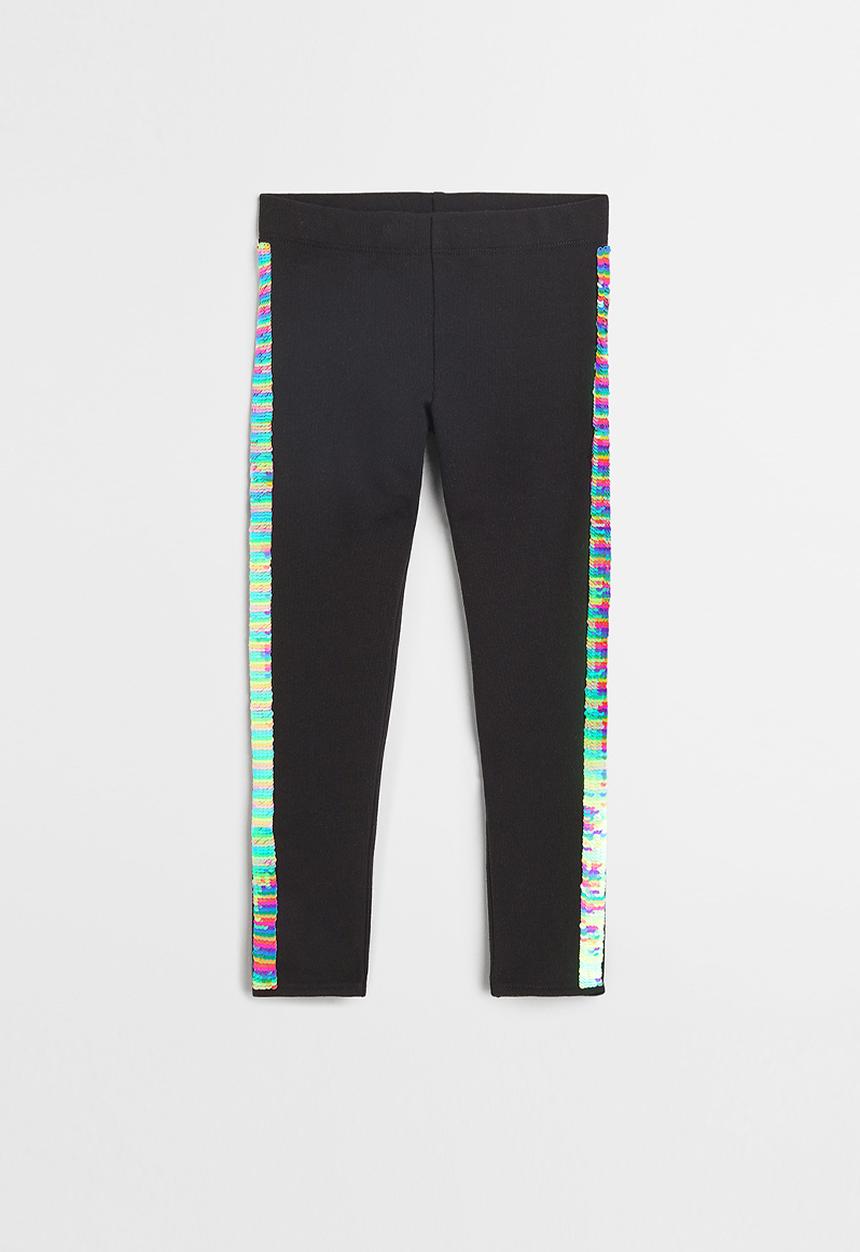 H&M - Brushed-inside leggings - black/sequins