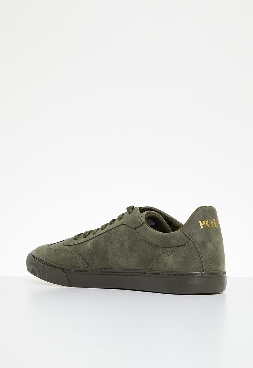 POLO - Basic gumsole pu/fabric sneaker - olive