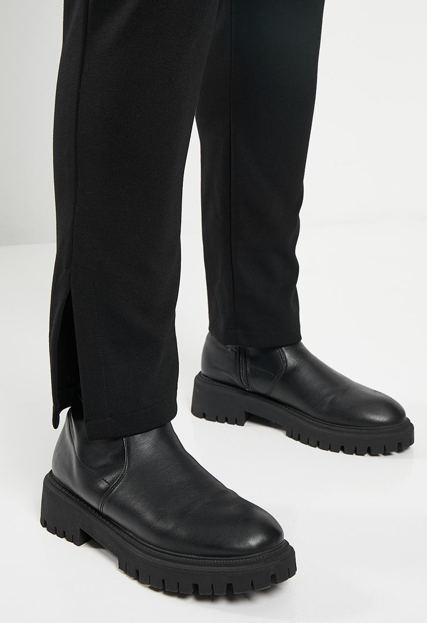 Me&B - Plus Slit flare knit tregging - black