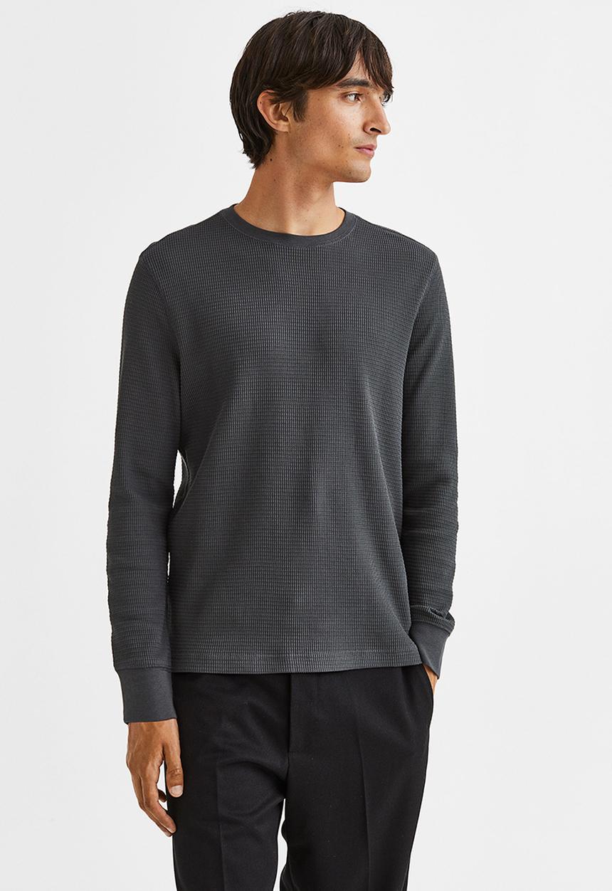 H&M - Jersey top slim fit - dark grey