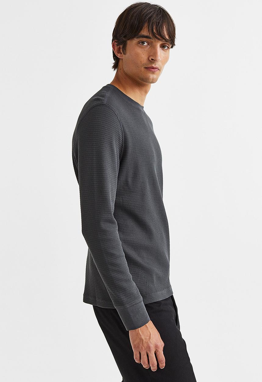 H&M - Jersey top slim fit - dark grey