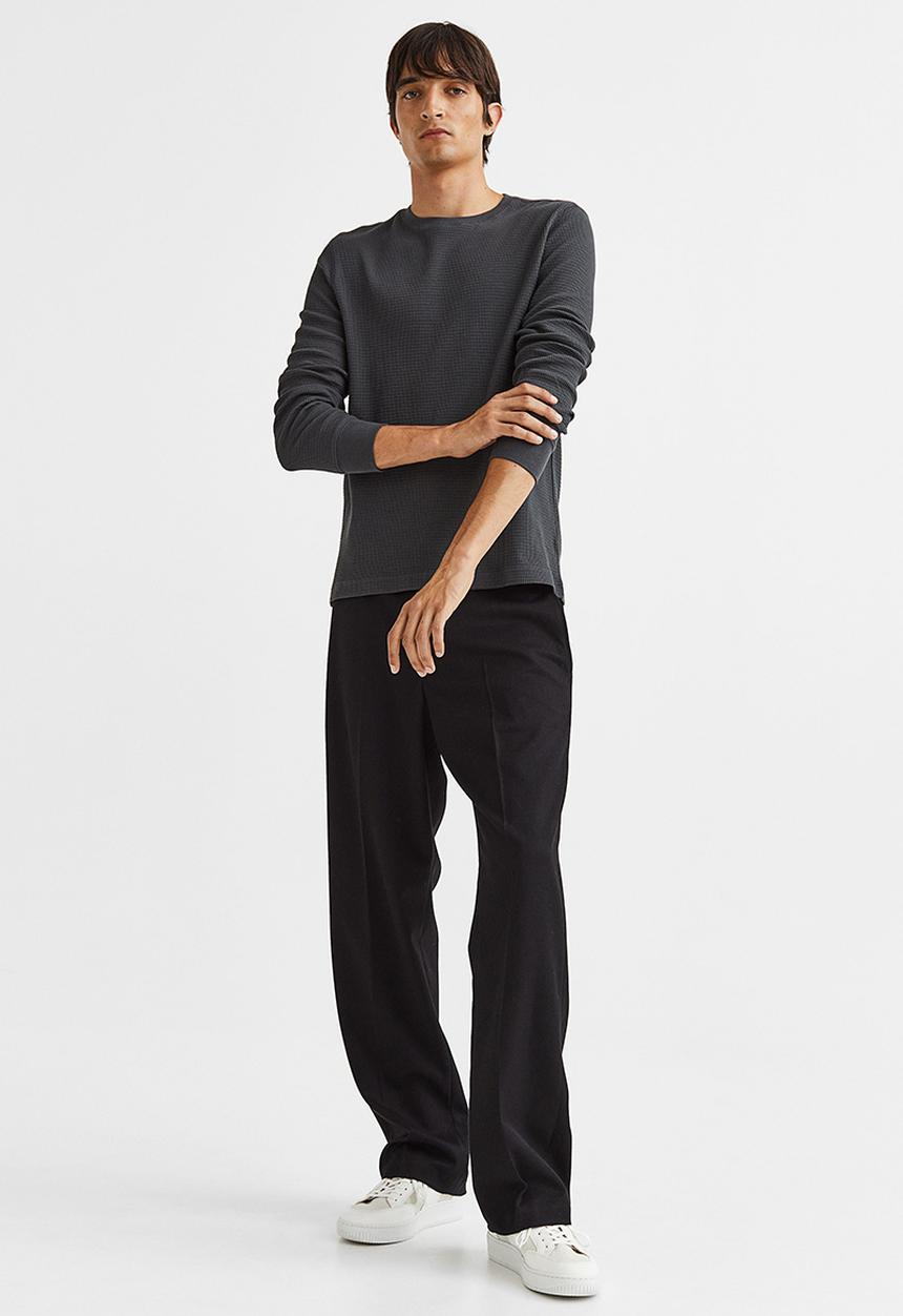 H&M - Jersey top slim fit - dark grey