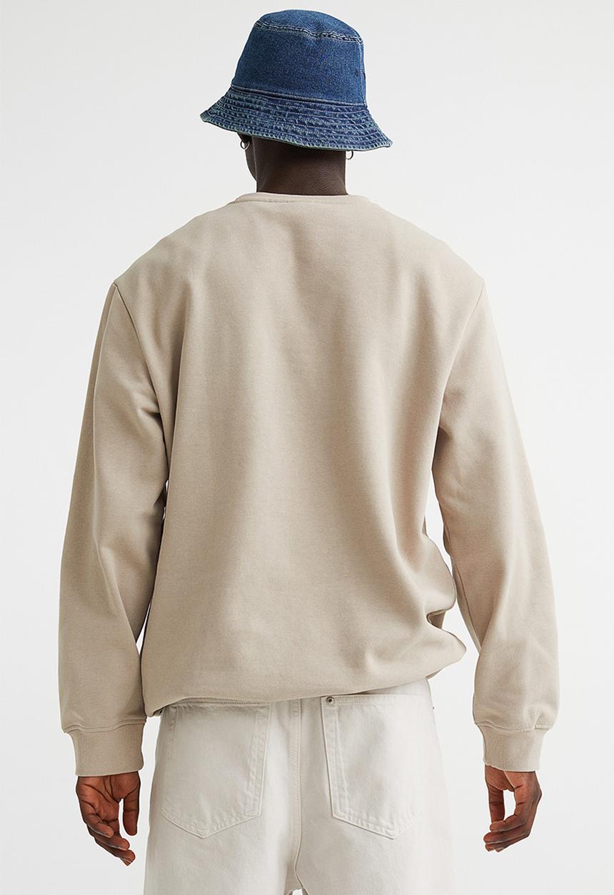 H&M - Regular fit printed sweatshirt - beige/harvard university
