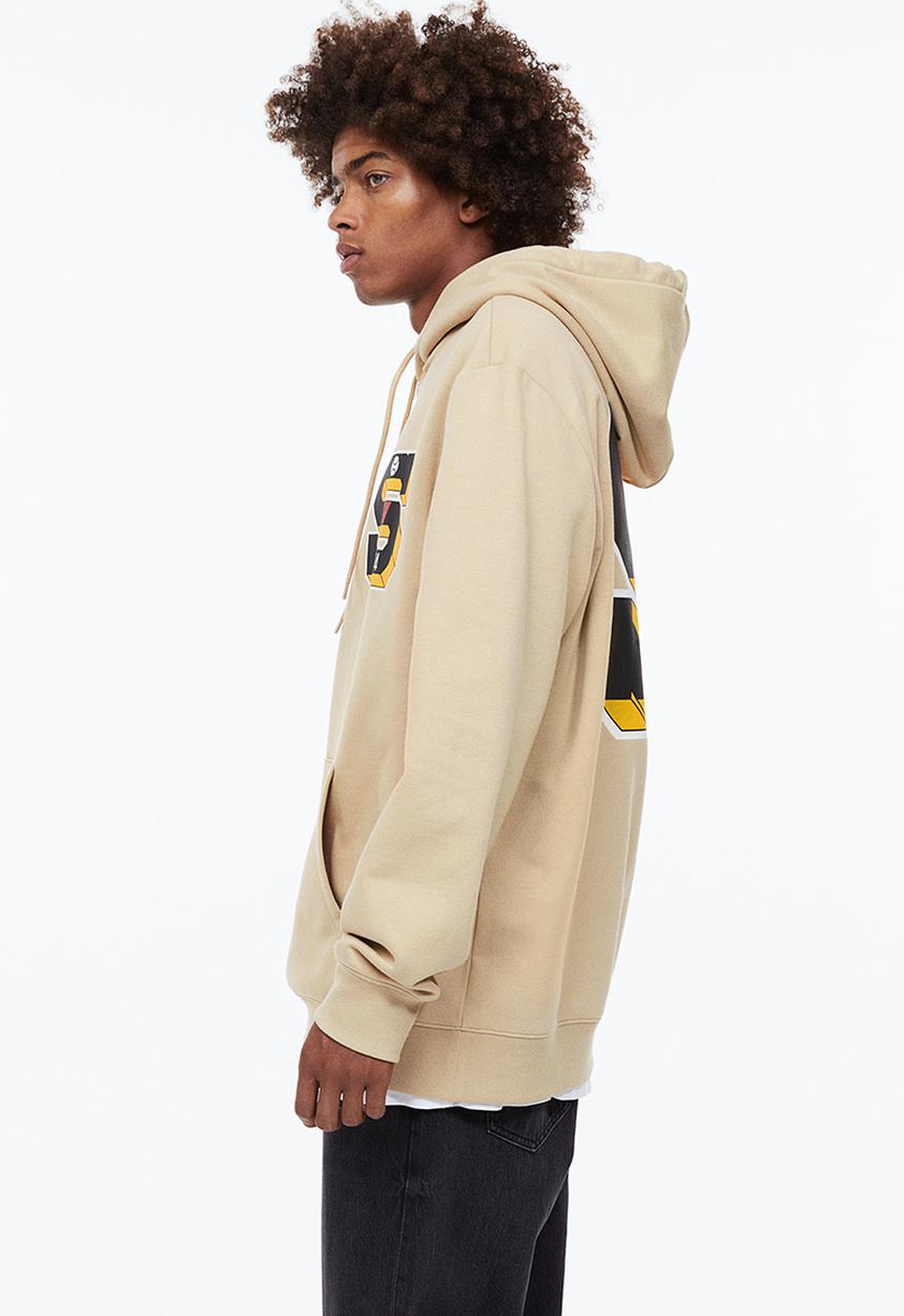 H&M - Regular fit hoodie - light beige/baseball