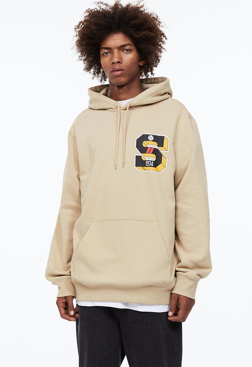 H&M - Regular fit hoodie - light beige/baseball