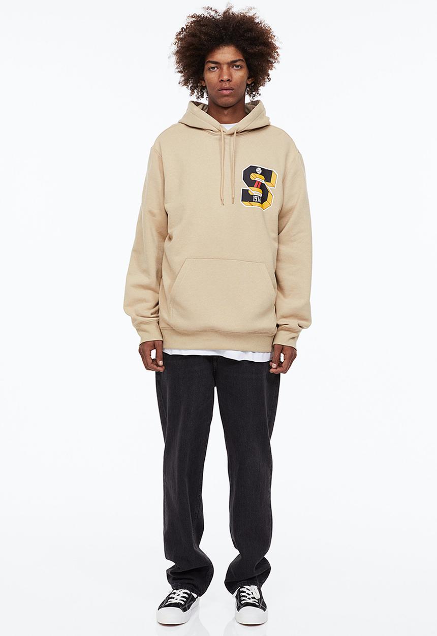 H&M - Regular fit hoodie - light beige/baseball