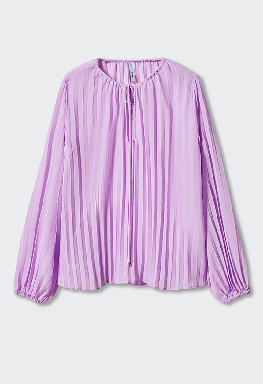 MANGO - Blouse plis - light pastel purple