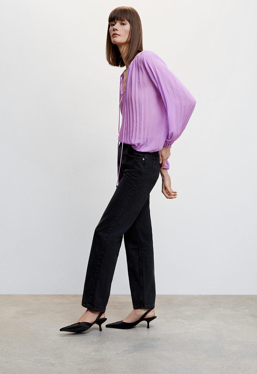 MANGO - Blouse plis - light pastel purple