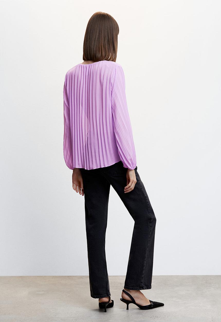 MANGO - Blouse plis - light pastel purple
