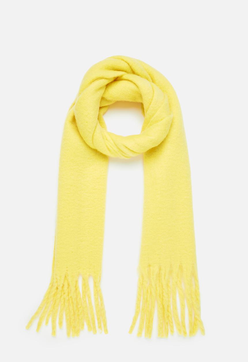 edit - Evie blanket fringe scarf - yellow