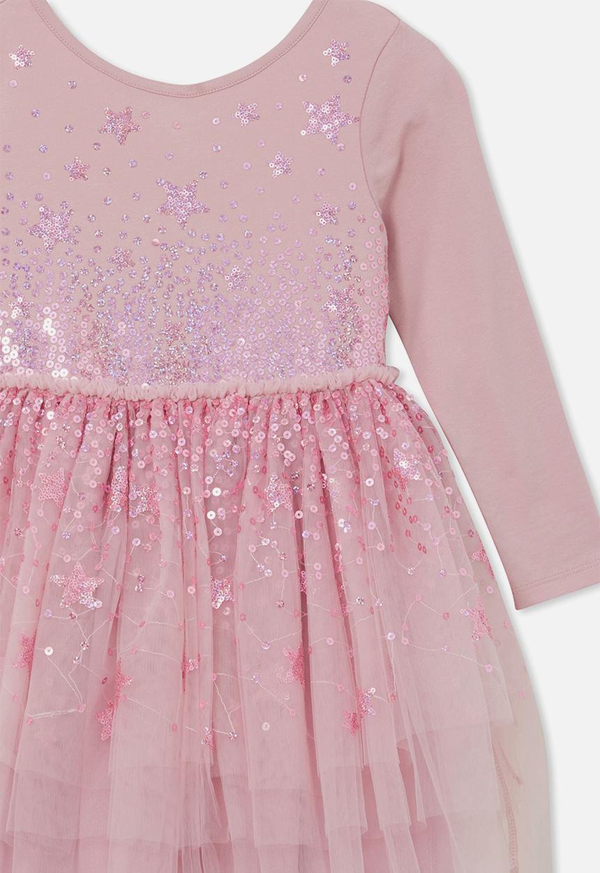 Cotton On - Iris long sleeve dress - fragrant lilac/gradient stars