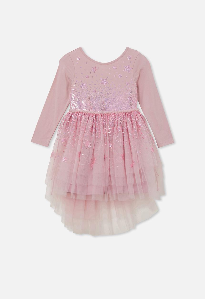 Cotton On - Iris long sleeve dress - fragrant lilac/gradient stars