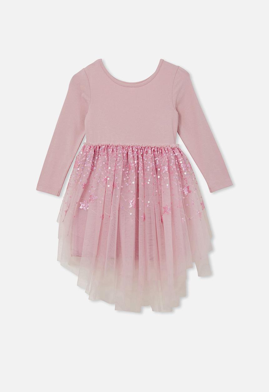 Cotton On - Iris long sleeve dress - fragrant lilac/gradient stars