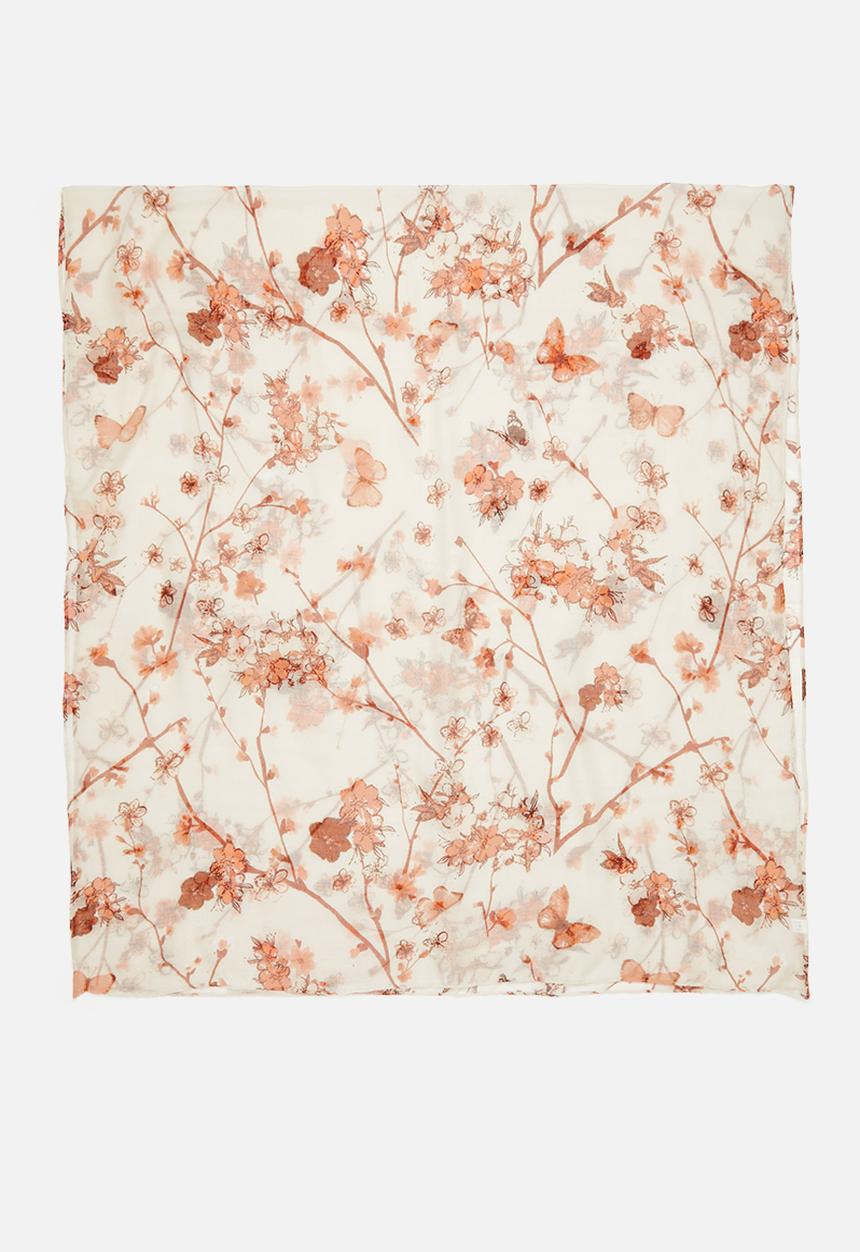edit - Floral mid weight scarf - multi