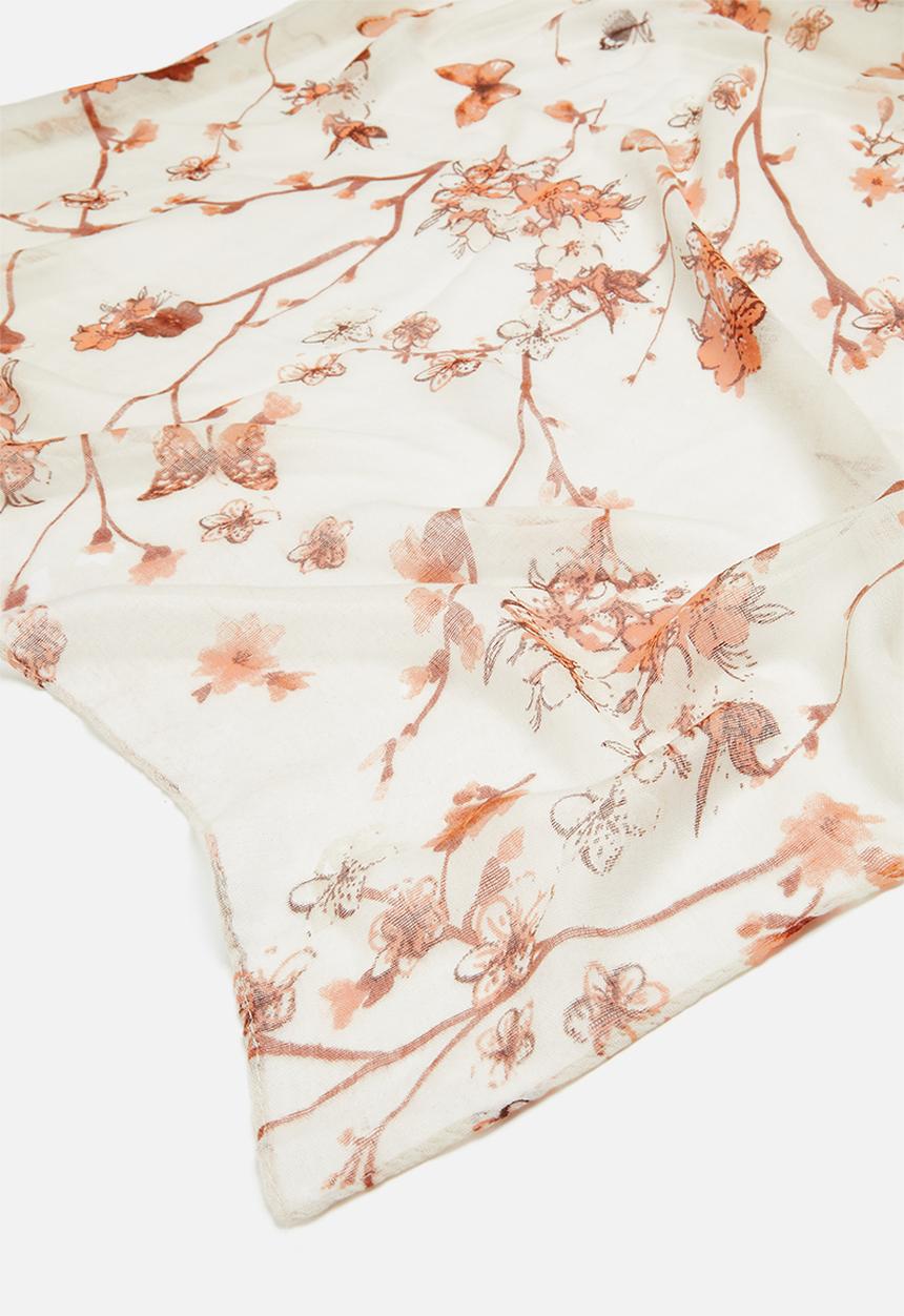 edit - Floral mid weight scarf - multi