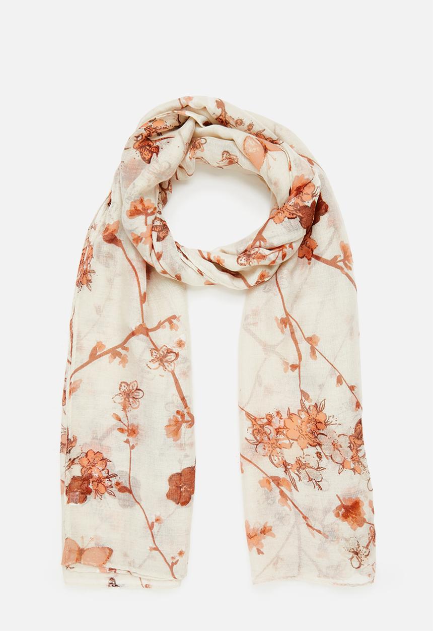 edit - Floral mid weight scarf - multi