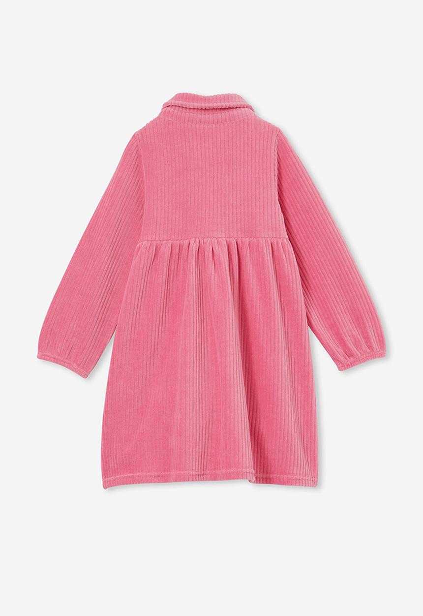 Cotton On - Christine long sleeve dress - raspberry pink/rib