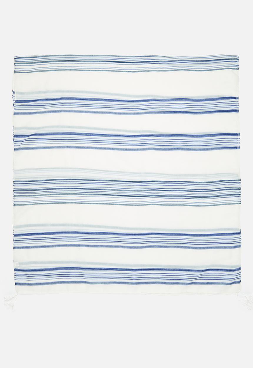 edit - Striped mid weight scarf - blue & white
