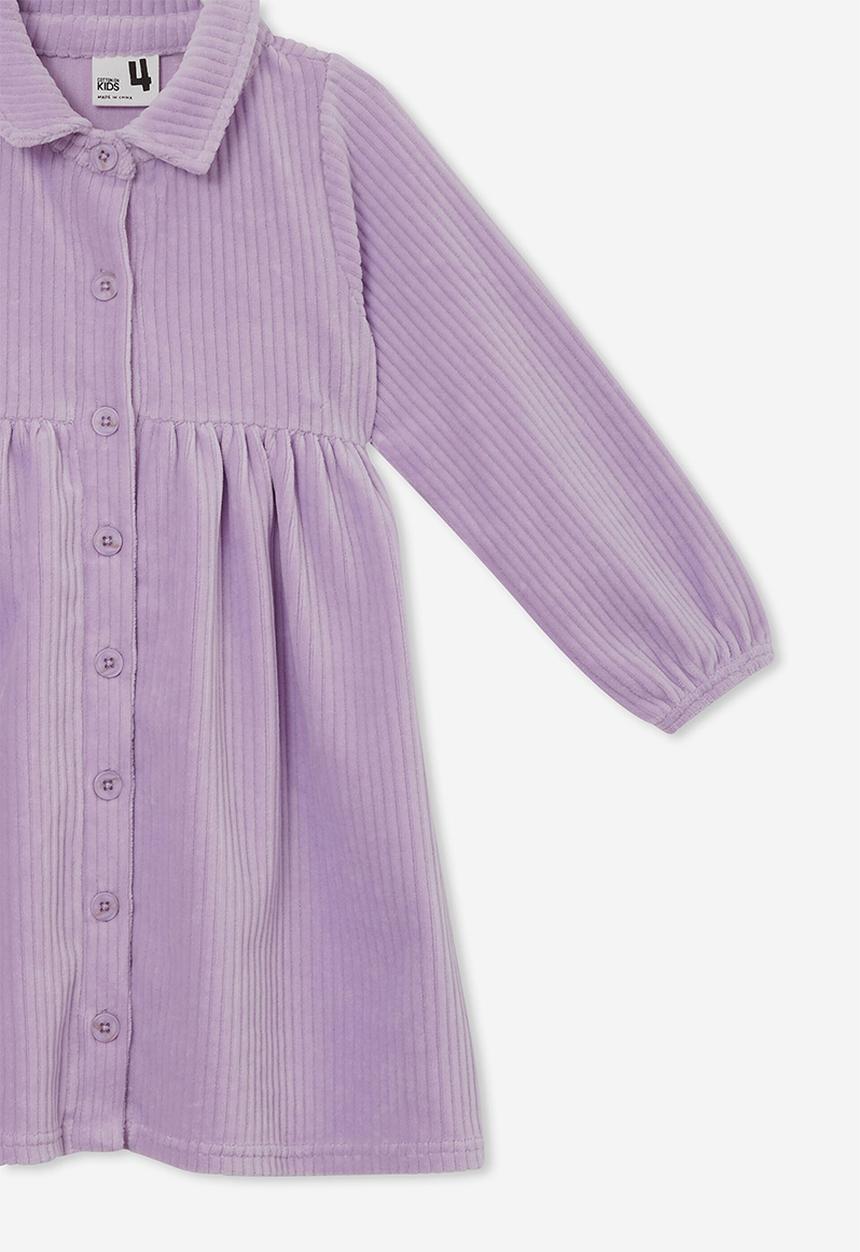 Cotton On - Christine long sleeve dress - lilac drop/rib