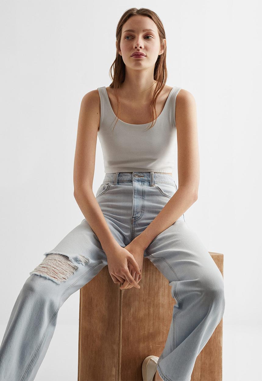 MANGO - T-shirt shortyt - natural