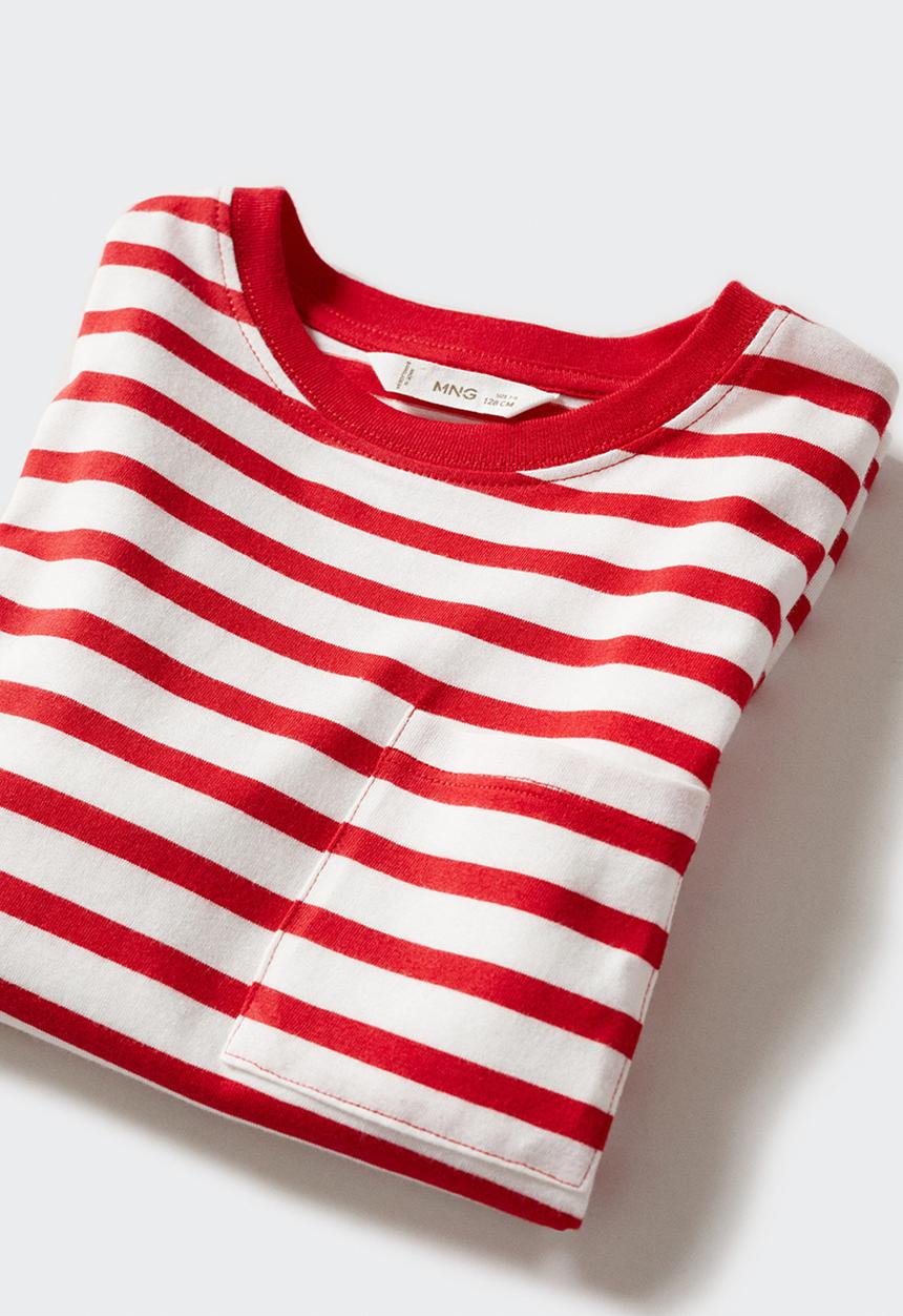 MANGO - T-shirt bande4 - red