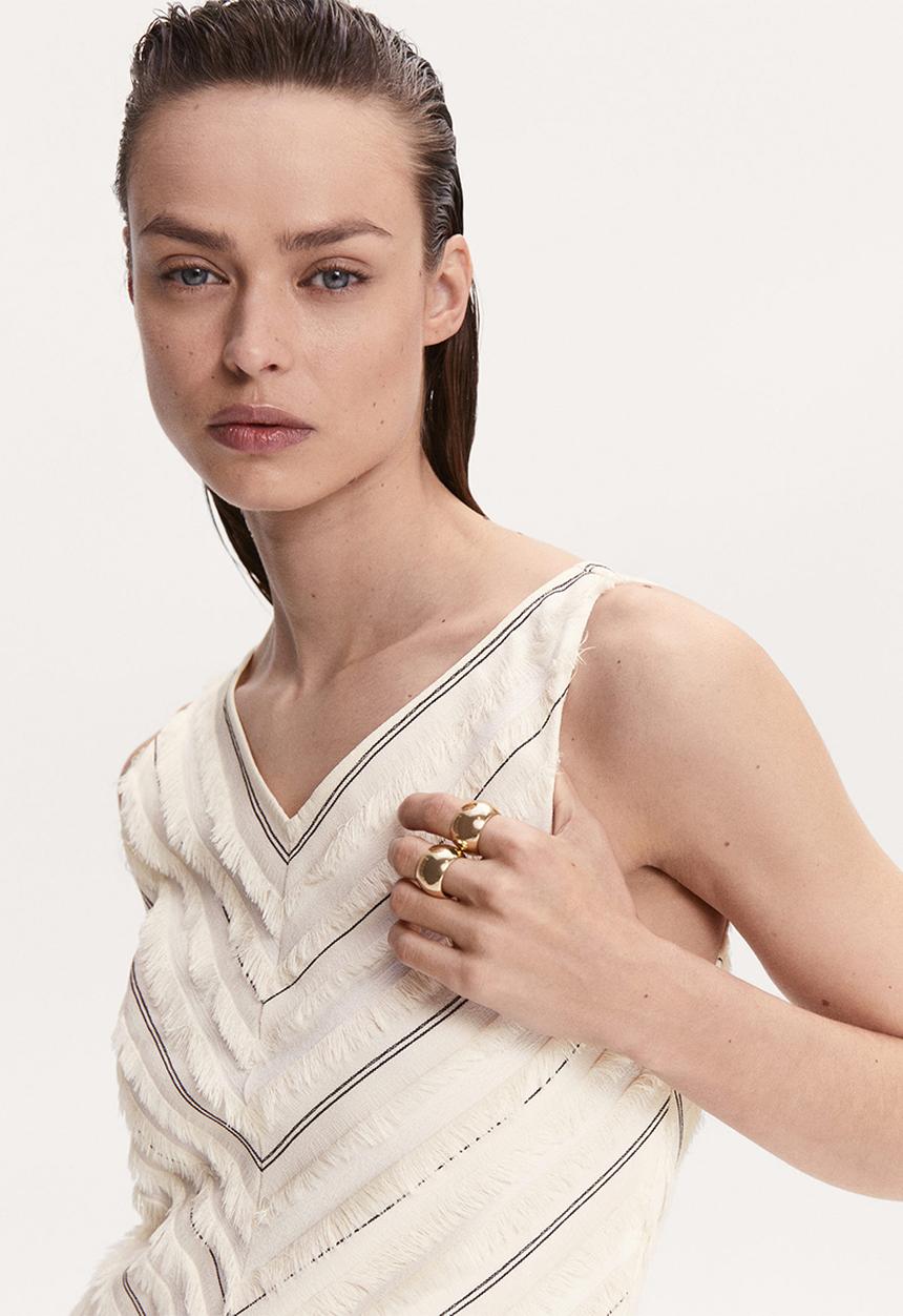 MANGO - Dress fleco - light beige