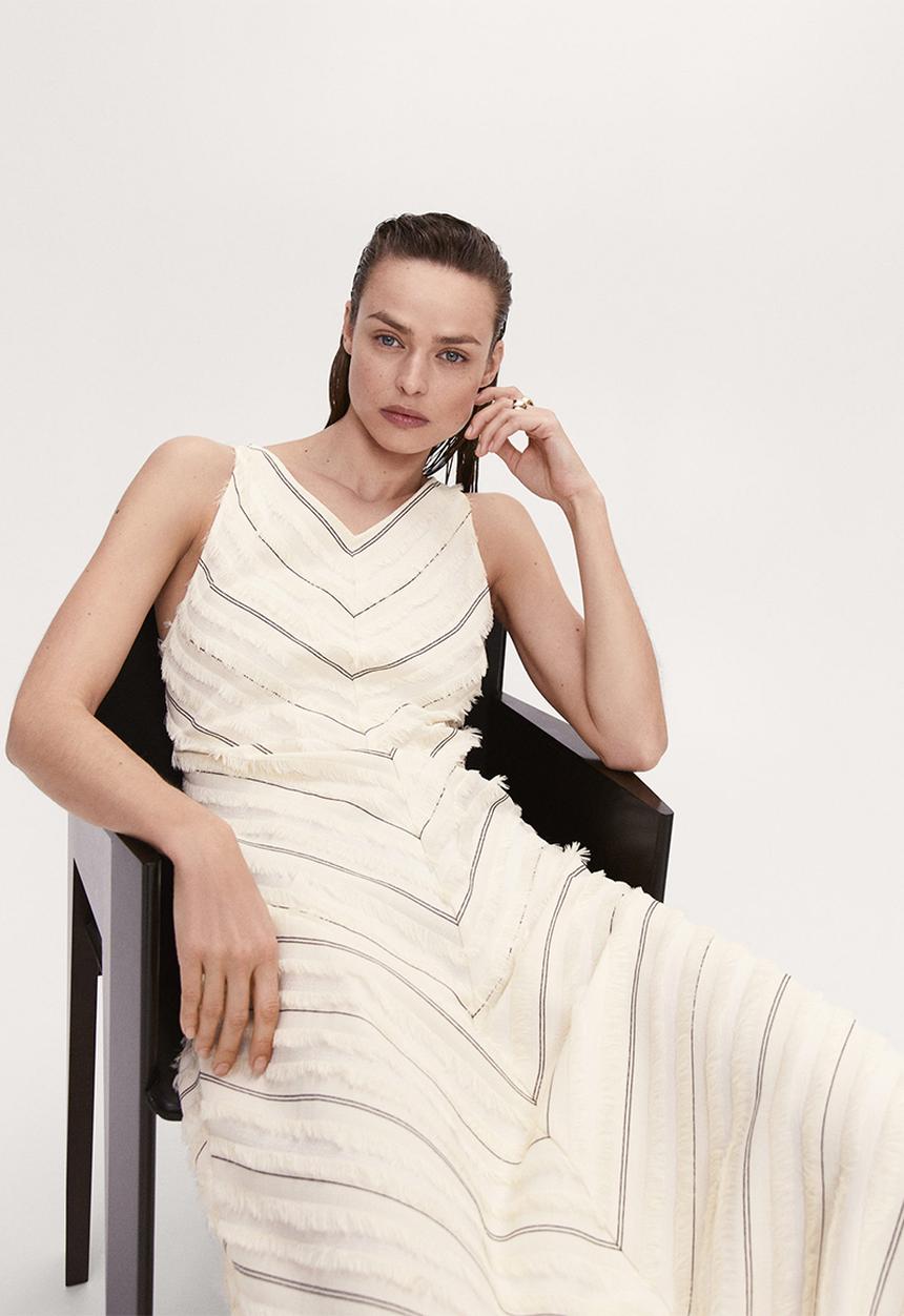 MANGO - Dress fleco - light beige