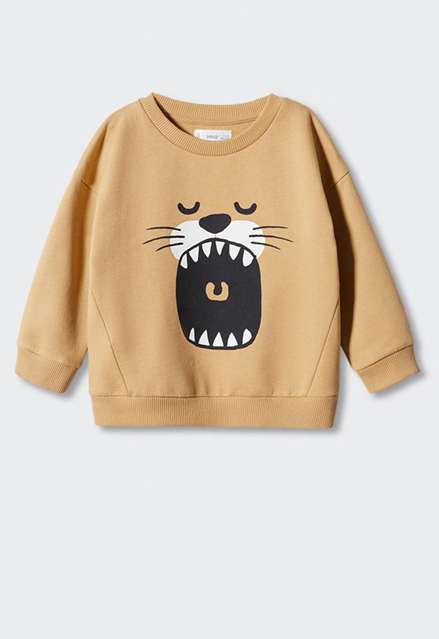 MANGO - Sweatshirt mouth - camel