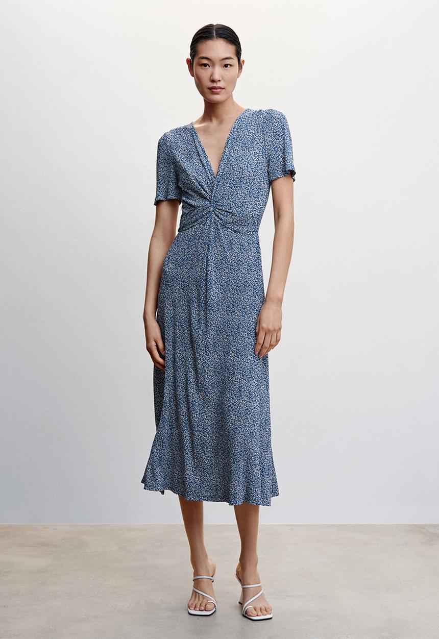 MANGO - Dress poma - mid blue
